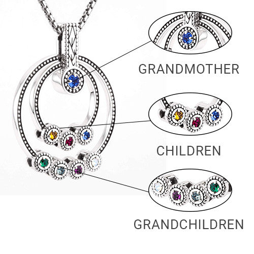 Amazon.com: Personalized Grandma Necklace - Custom Birthstone Charm Colors  - Engraved Disc - Grandmothers Christmas Gift - Mother's Day Gift - in  Sterling Silver : Handmade Products