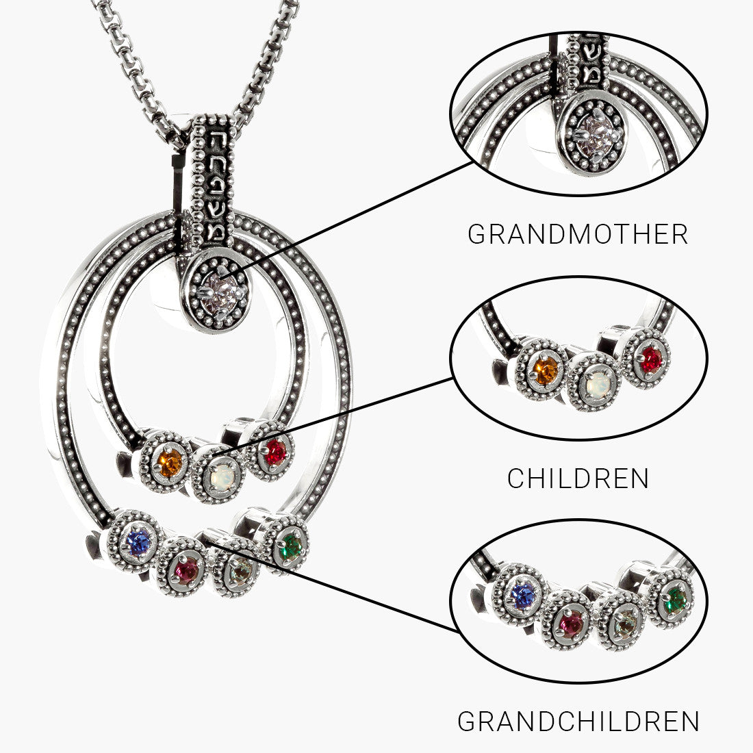 Amazon.com: Personalized Family Tree of Life Birthstone Name Necklace Gift  for Mom Grandma from Grandchildren Daughter Sterling Silver and Bronze :  Handmade Products