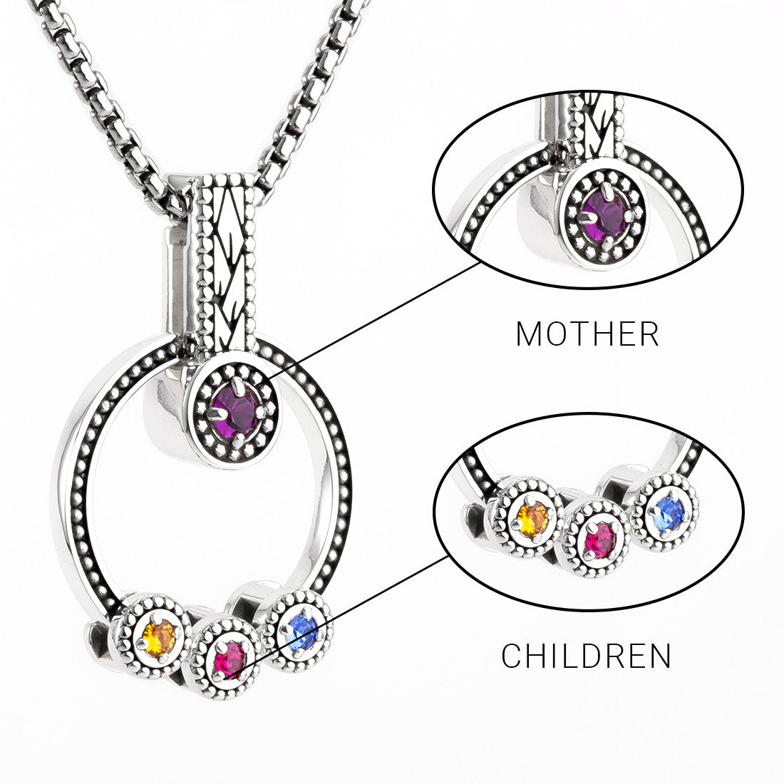 MOTHERS BIRTHSTONE NECKLACE – Generations of Love